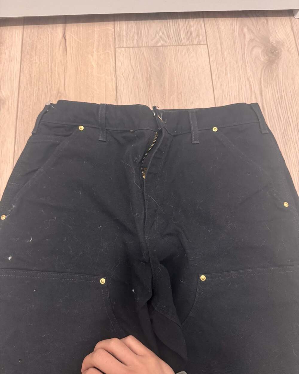 Carhartt Loose Fit B01 Firm Duck Double-Front Utility Work Pant Black - Picture 2 of 4